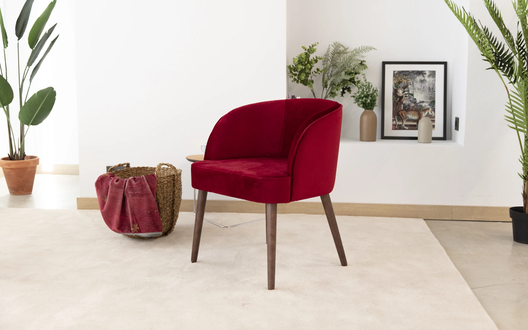 Draco modern upholstered dining chair.