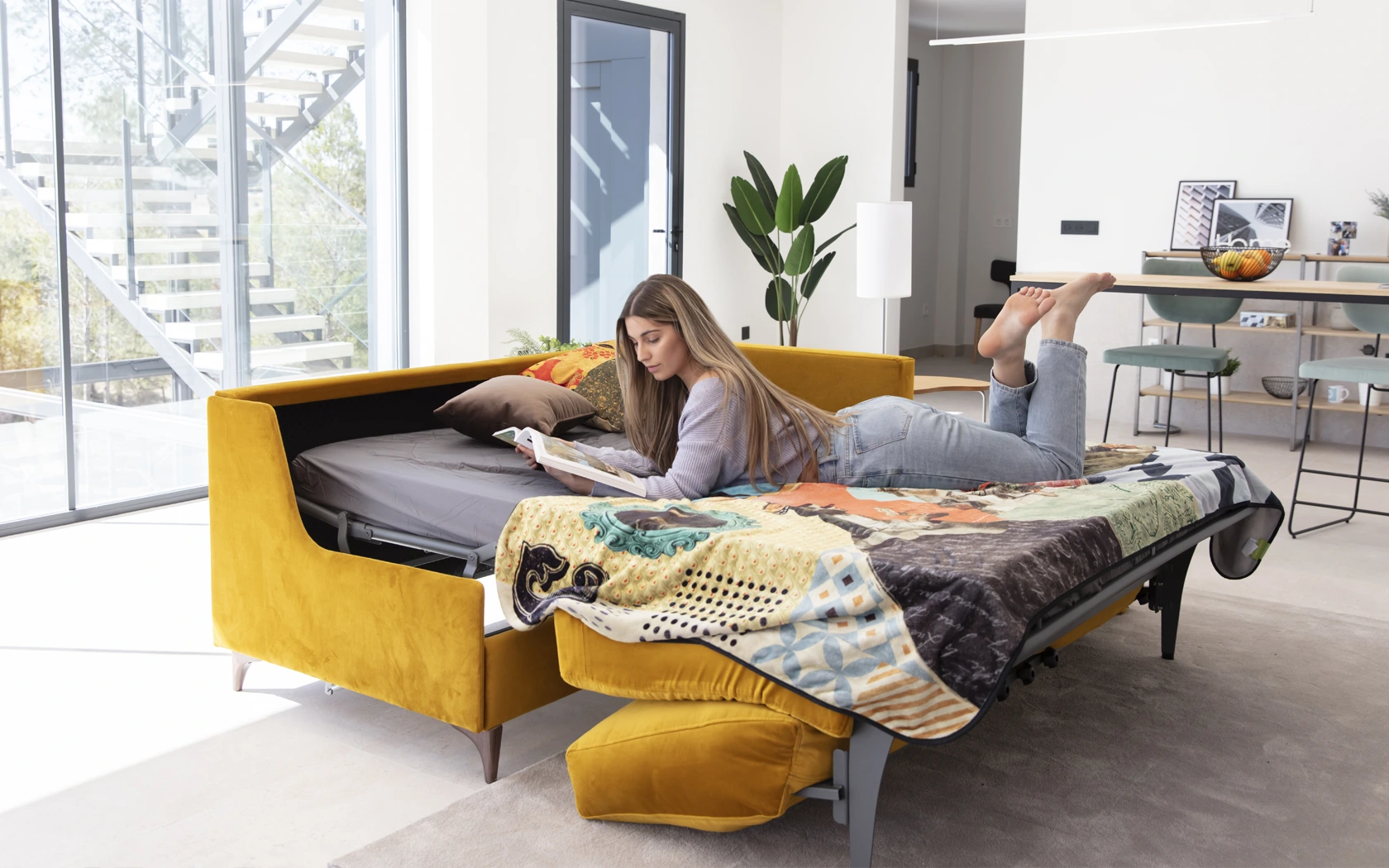 Opera sofa bed with Italian Fama system