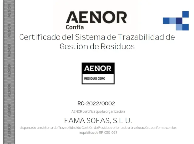 Fama obtains the Zero Waste Certificate