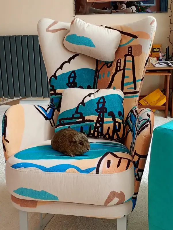 Camille on her rocking chair