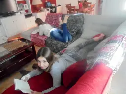 Dos libros necesitan un buen sofá.