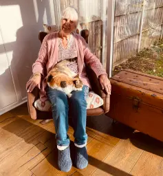 My mum and Lily the cat