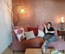 Luce on the sofa