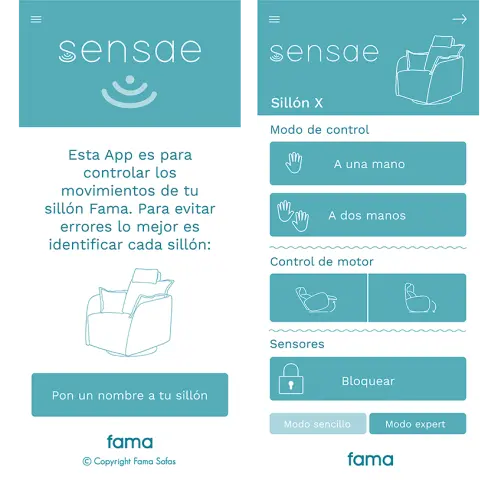 App Sensae Fama - pantallas