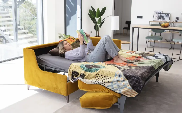 Opera sofa bed with chaise longue