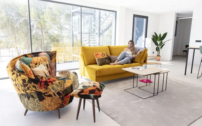 Opera sofa bed with chaise longue