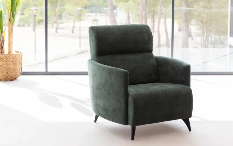 Fauteuil d'appoint léger avec dossier haut vert